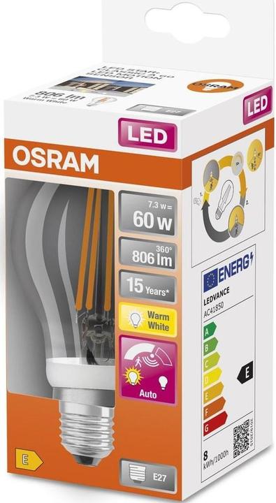 Image du produit Osram Led Motion Sensor Classic A Filament (E27, 7.30 W, 806 lm, 1 x, E)
