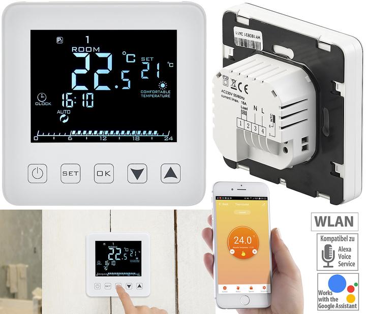 Produktbild Revolt WLAN-Thermostat Touch, Fussbodenheizungen, für Alexa & Google Assistant