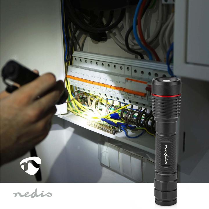 Produktbild Nedis LED-Taschenlampe, Vollmetallgehäuse, IPX7, 200 Meter Leuchtweite (3.40 cm, 1000 lm)