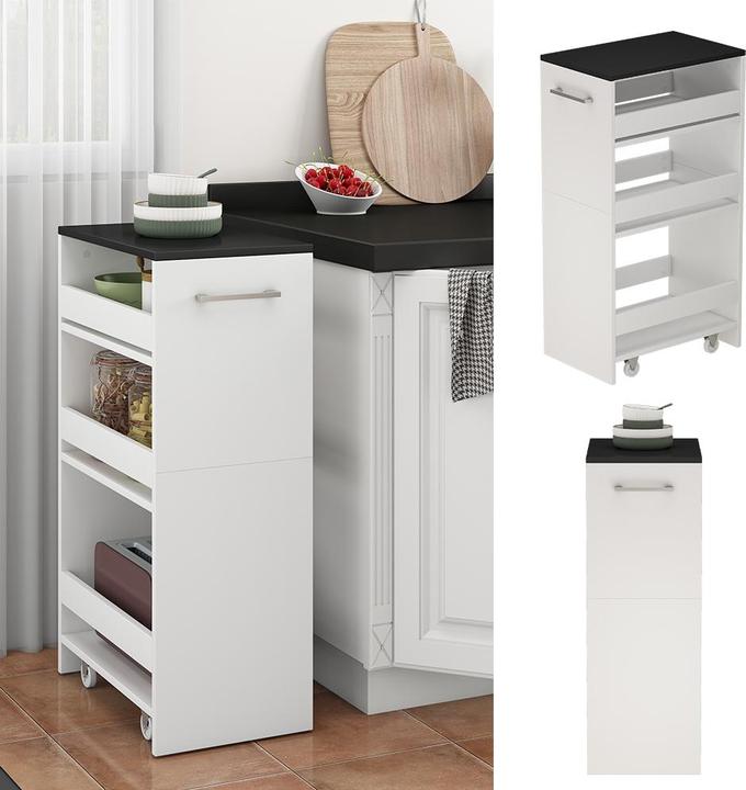 Actual product image Vicco Rivo mobile shelving unit, white/anthracite, 30 x 84.8 cm