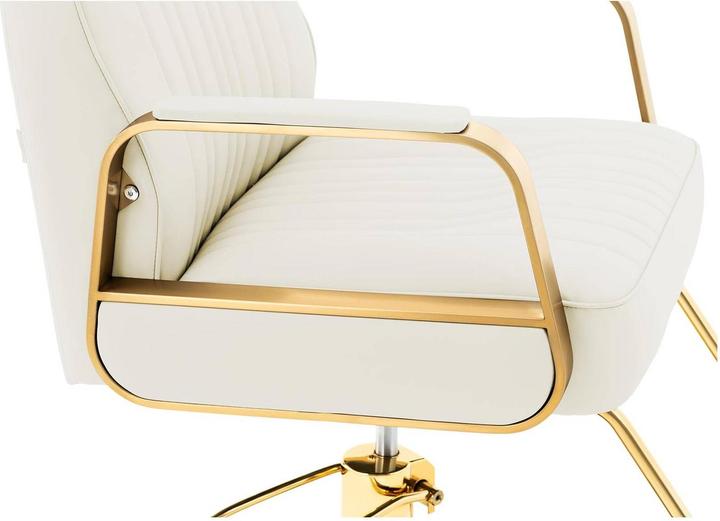 Produktbild Physa Friseurstuhl Fussstütze höhenverstellbar Barber-Stuhl 200 kg Staunton Creme&Gold