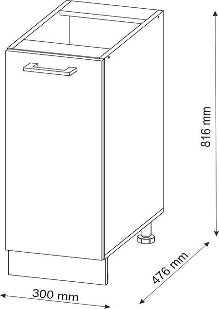 Actual product image Vicco Apothekerschrank R-Line (30 x 60 x 81.5 cm)