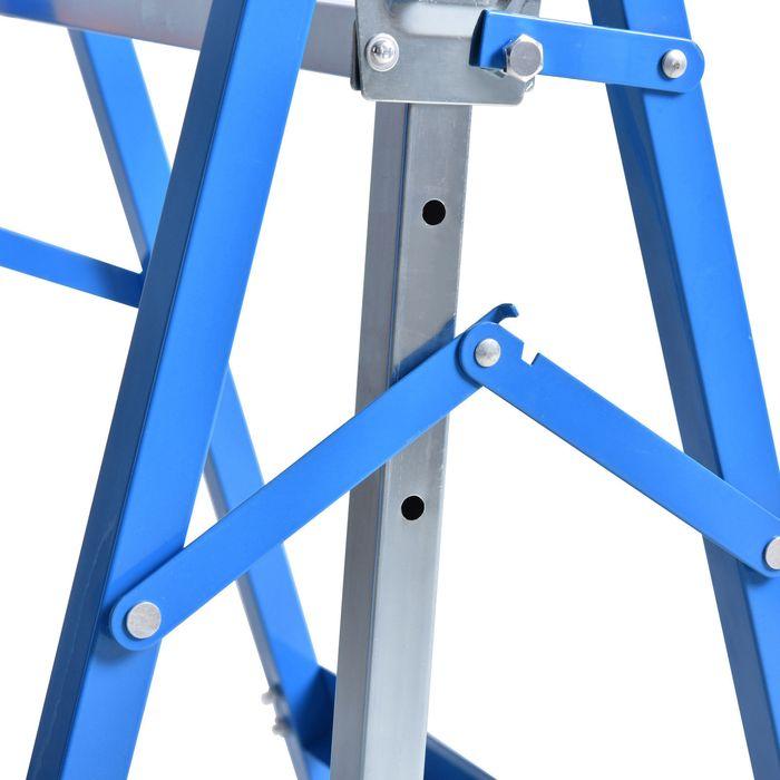 Actual product image Swisshandel24 2 x scaffolding trestle Folding trestle height-adjustable up to 200kg Steel blue 68 x 58 x 80-130 cm (58 cm, 68 cm)