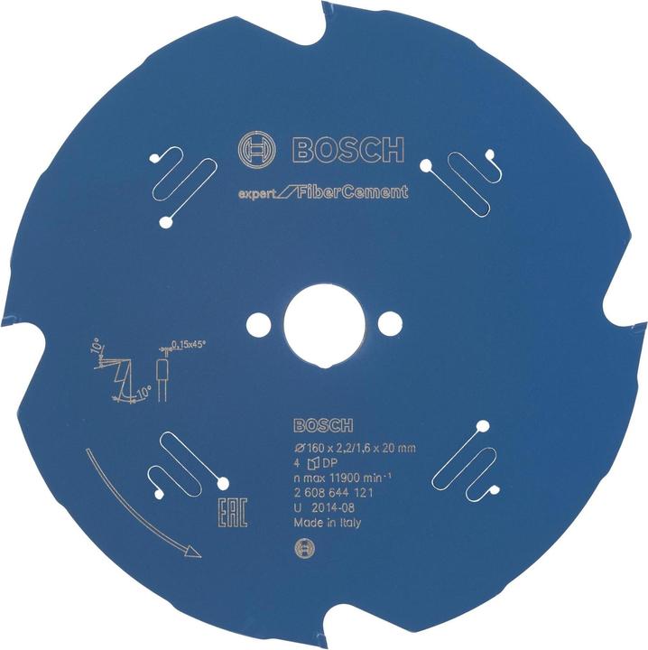 Bosch Professional Zubehör Kreissägeblatt Expert für Fibre Cement, 160 x 20 x 2,2 mm, 4