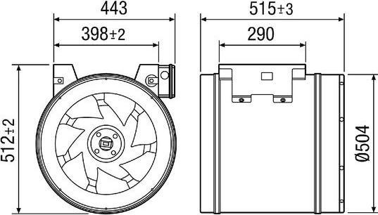 Image du produit Maico MAI EDR 50 Ventilateur diagonal 3x1,5qmm INenn 3,2A IMax 3,7A