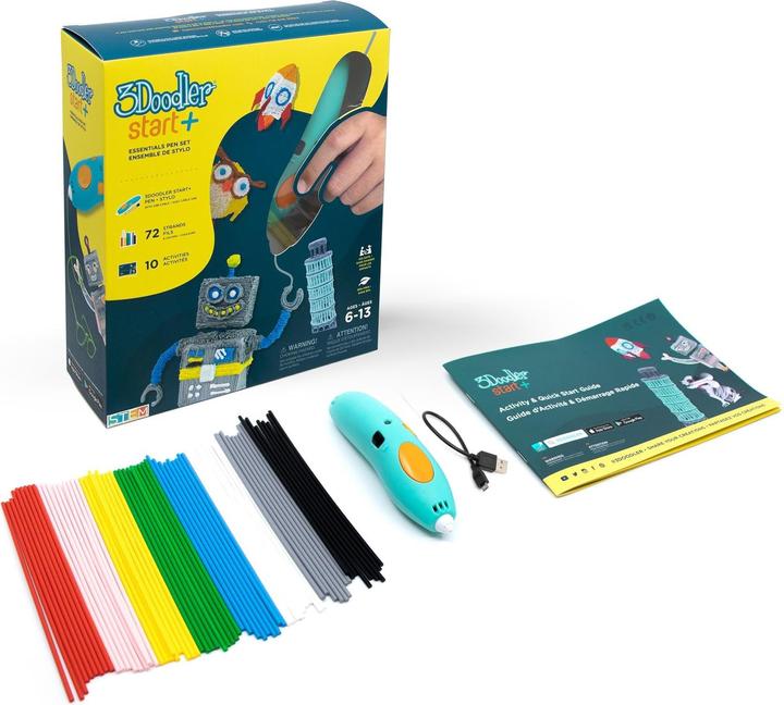 3Doodler Start PLUS 3D PRINTING PEN SPLUS penna 3D 0,77 mm Turchese, Giallo