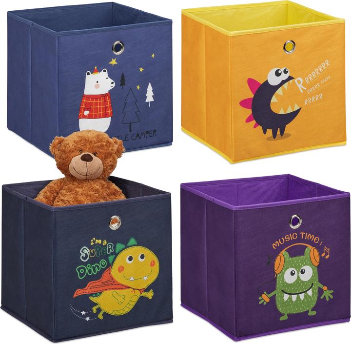 Produktbild Relaxdays 4x Kinderaufbewahrungsboxen
