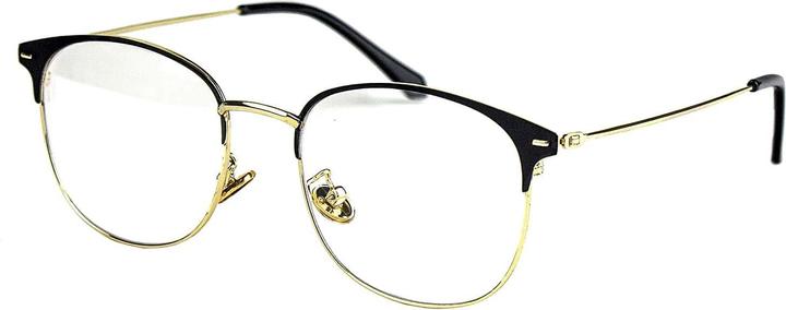 JTI Anti-Blaulicht-Brille, Clubmaster - Schwarz / Gold