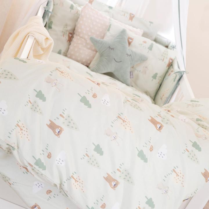 Produktbild Roba Kinderbettgarnitur 4-teilig Woodland Buddies (100 x 135 cm, 40 x 60 cm)