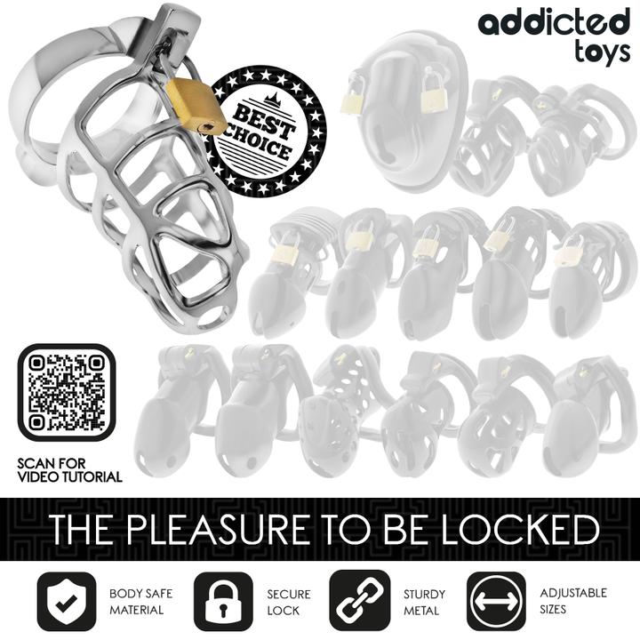 Actual product image Addicted toys Locked - Silbernes Schloss Peniskã„Fig Metall Grã–Sse M