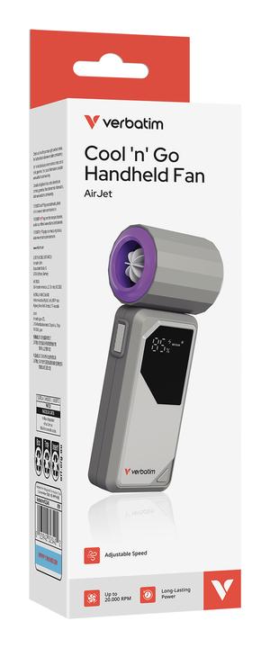 Immagine prodotto Verbatim Handventilator Cool'n'Go AirJet grau/lila