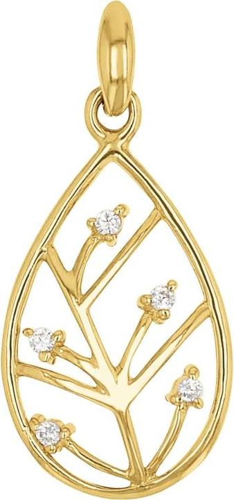 Actual product image Amor Cupid pendant for ladies, gold 375, zirconia synth. (Gold 375, 9 ct)