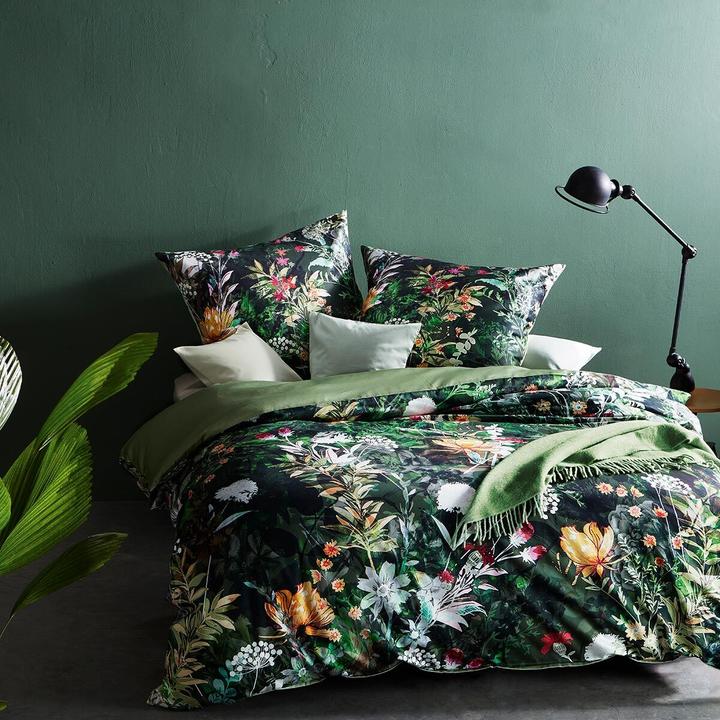 Actual product image Traumschlaf Mako-Satin Bettwäsche Bed Art S Coffs eukalyptus (Bedding set, 155x220 cm + 80x80 cm)