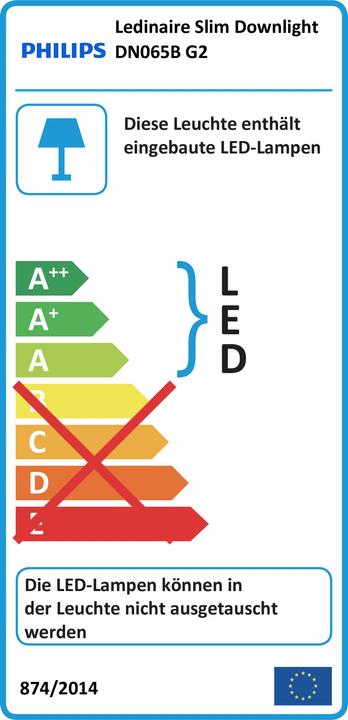 Energie-Label Philips Einbauleuchte DN065B G2 LED20/840 PSU II WH (2000 lm)