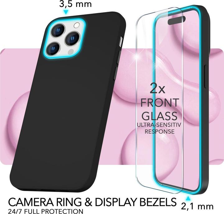 Actual product image Nalia Liquid silicone case with MagSafe function & 2x display protection glass (Apple iPhone 14 Pro)