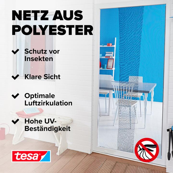 Actual product image tesa Insect screen COMFORT for windows, with Velcro tape, self-adhesive, without drilling (120 x 250 cm)