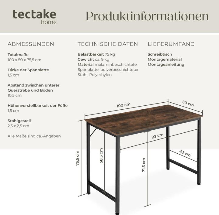 Produktbild tectake Jenkins (100 x 50 x 75.5 cm)