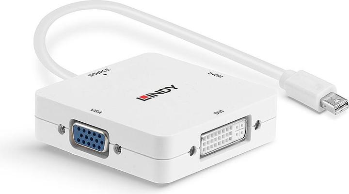 Image du produit Lindy Adaptateur Mini-DP 1.2 vers HDMI 4K30/DVI/VGA (HDMI, DVI, VGA, 20 cm)
