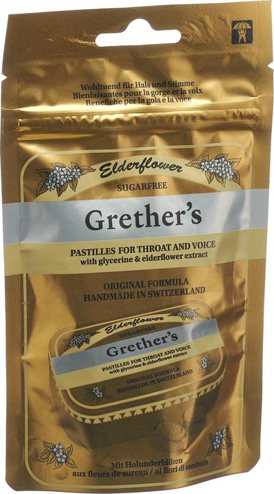 Grethers Elderflower Pastillen ohne Zucker Pastillen (1 Stück)