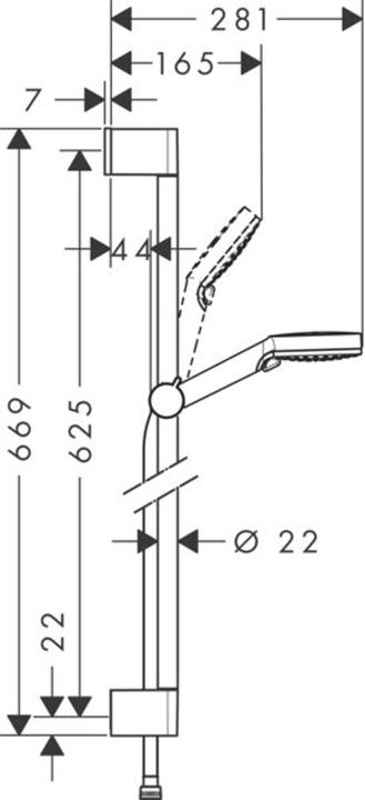 Produktbild hansgrohe HG Brauseset CROMETTA VARIO Bsta Unica'Croma 650mm EcoS 6 l/m we/chr