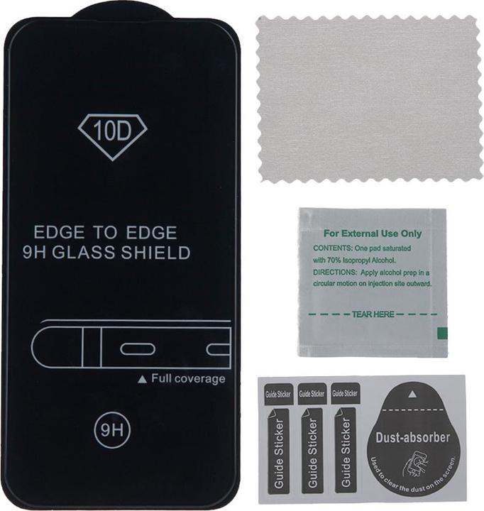 Actual product image OEM Tempered glass 10D for Samsung Galaxy A05S black frame (1 Piece, Samsung Galaxy A05s)