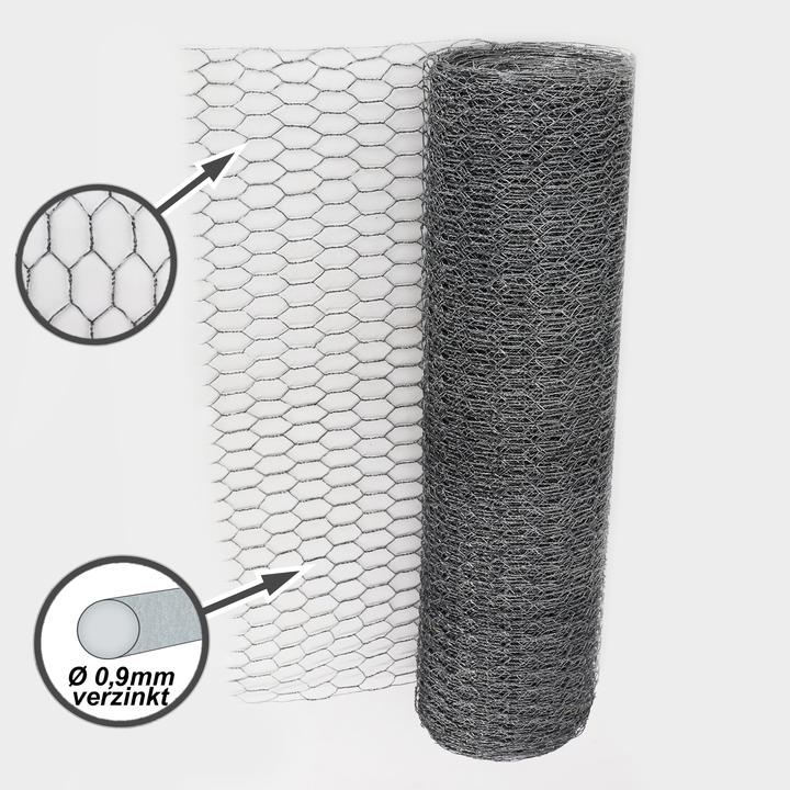 Produktbild Aquagart 20m Sechseckgeflecht Kaninchendraht Hasengitter Hasendraht 50cm 25mm x 25mm