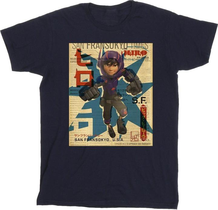 Immagine prodotto Disney Big Hero 6 Baymax Hiro Newspaper Maglietta Uomo (3XL)