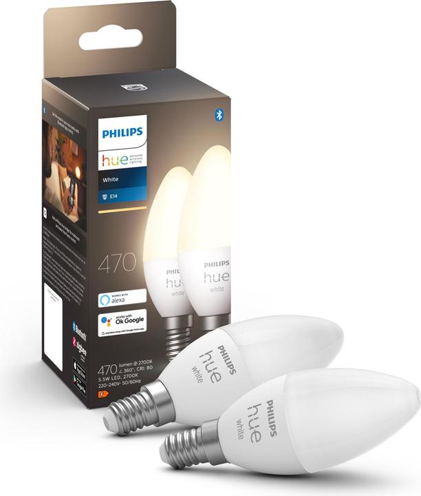 Actual product image Philips Hue White BT (E14, 5.50 W, 470 lm, 2 x, F)