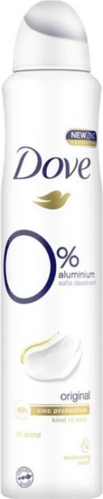 Immagine prodotto Dove Deodorante Aerosol 0% Original 150 ml (Getto vaporizzato, 150 ml)
