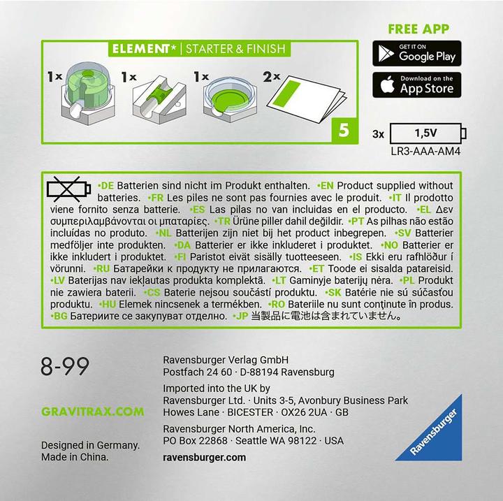 Actual product image Ravensburger GraviTrax Power Element Starter & Finish
