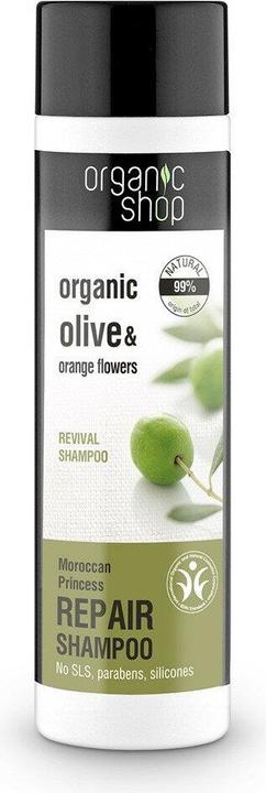 Immagine prodotto Organic Shop Shampoo riparatore ai fiori d'arancio e d'olivo biologico Shampoo rivitalizzante per capelli - 280ML (280 ml, Shampoo liquido)