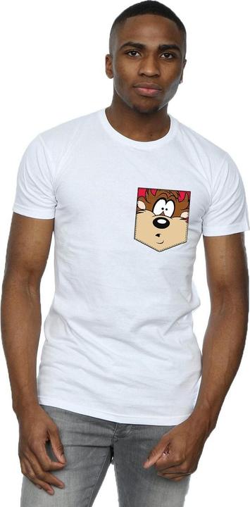 Image du produit Looney Tunes - T-shirt TASMANIAN DEVIL FACE FAUX POCKET - Homme (XL)
