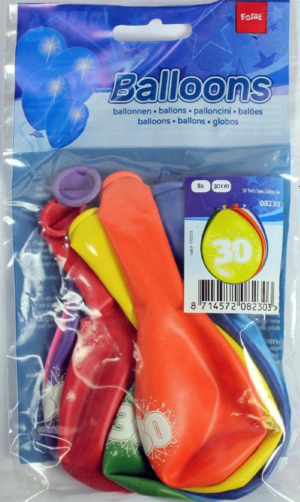 Produktbild Folat Partyballone 30 Jahre (8 x)