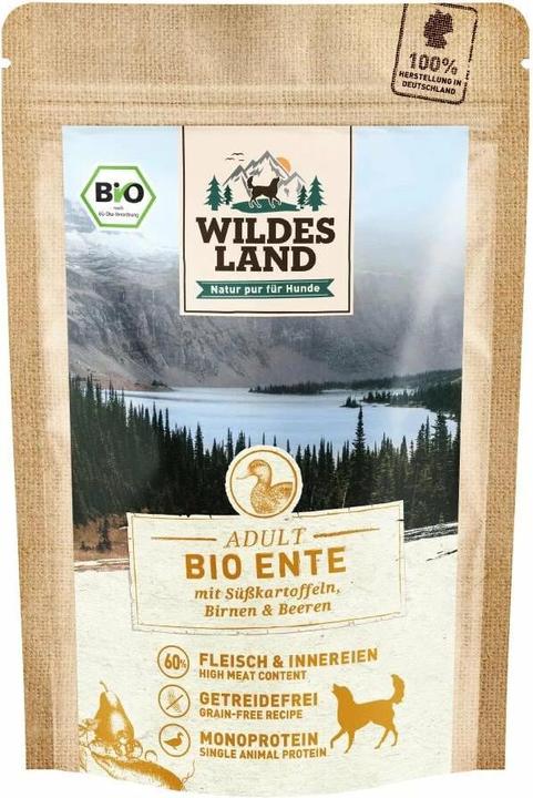 Immagine prodotto Wildes Land Cibo umido Anatra con patate dolci, pere e bacche 125 g (Adulto, 1 pz., 300 g)