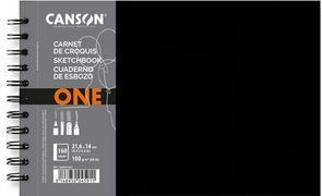 Produktbild Canson Skizzenbuch ONE, 279 x 216 mm, schwarz 80 Blatt, weisses papier, 100 g/qm, mit Spirale an der kurzen