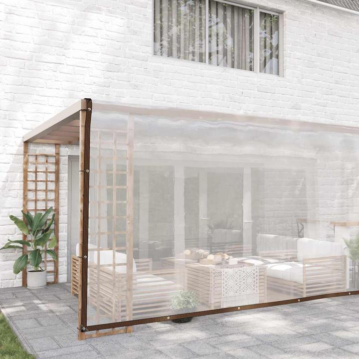 Actual product image VidaXL Transparent tarpaulin with eyelets 6x12 m polyethylene transparent tarpaulin (600 x 1200 cm)