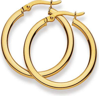 Produktbild Natsumi Schmuck Creolen Gelbgold 18K/750 Ø 25mm Flach/Rund (750/18 K Gelbgold)