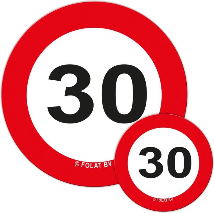 Folat Tischkonfetti Verkehrschild 30