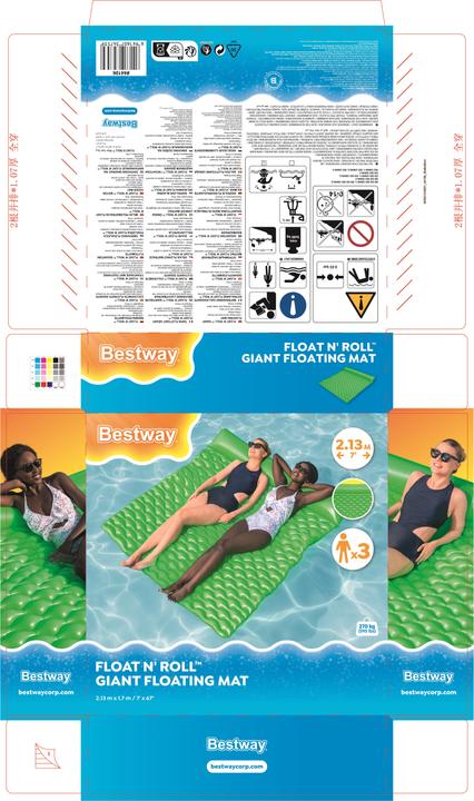 Actual product image Bestway XL air mattress Float n' Roll™ 213 x 170 cm