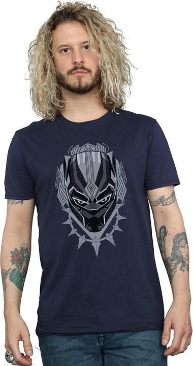 Actual product image Mens Black Panther Head T-Shirt (XXL)