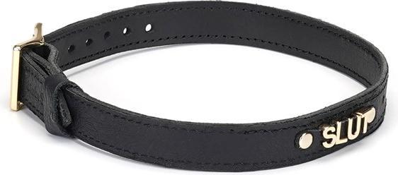 Actual product image Liebe Seele Demon's Kiss Leather Collar Ostrich Leather Look "Slut