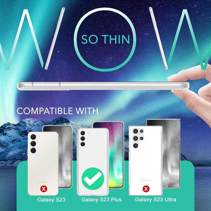Image du produit Nalia Étui en silicone transparent avec 2x protections d'écran et de caméra (Samsung Galaxy S23+)