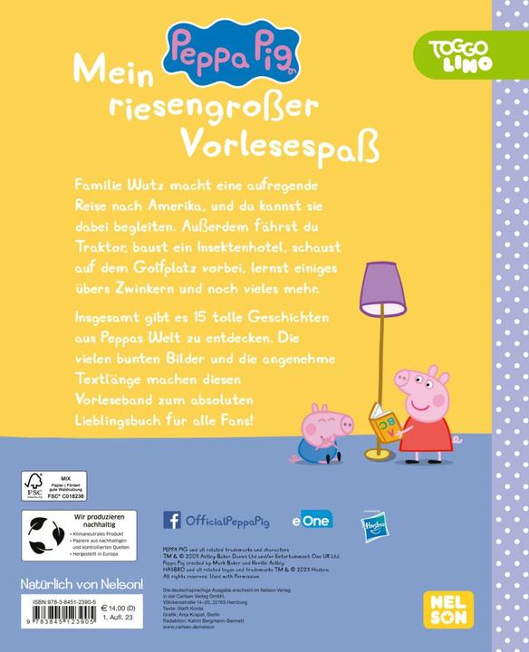 Produktbild Peppa Pig: Mein riesengrosser Vorlesespass (Deutsch, 2023)