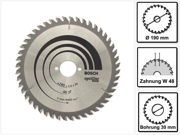 Image du produit Bosch Professional Zubehör Lame de scie circulaire PRO Wood, 190 x 2.6 x 30 mm
