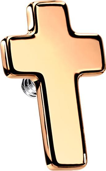 Star Piercing Dermal Anchor Kreuz rosegold (ohne Messing, Chirurgenstahl 316L)