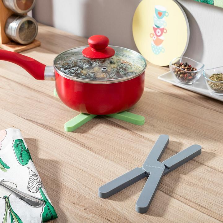 Image du produit InnovaGoods Dessous de plat pliable en silicone Folvet 2 pièces (2 x, Dessous de poêle)