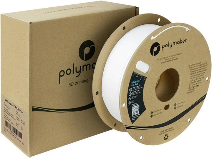 Actual product image Polymaker PolySonic High Speed PLA PRO (PLA+, 1.75 mm, 1000 g, White)