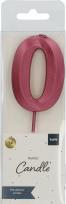 Produktbild Folat Kerze Glamour Ziffer 0 Rot Metallic (1 Stk.)