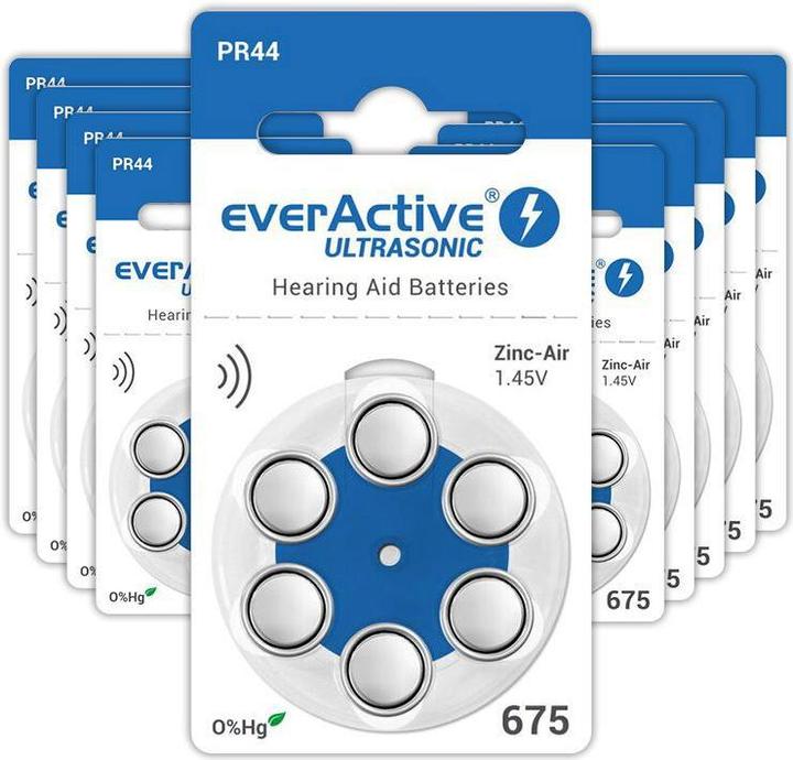 Image du produit Everactive Ultrasonic 675 - Piles pour appareils auditifs (60 pcs, 675, A675, PR44)