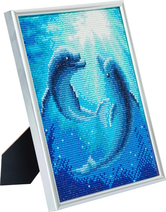Actual product image Craft Buddy Dolphin Dance, 21x25cm Picture with Frame Crystal Art